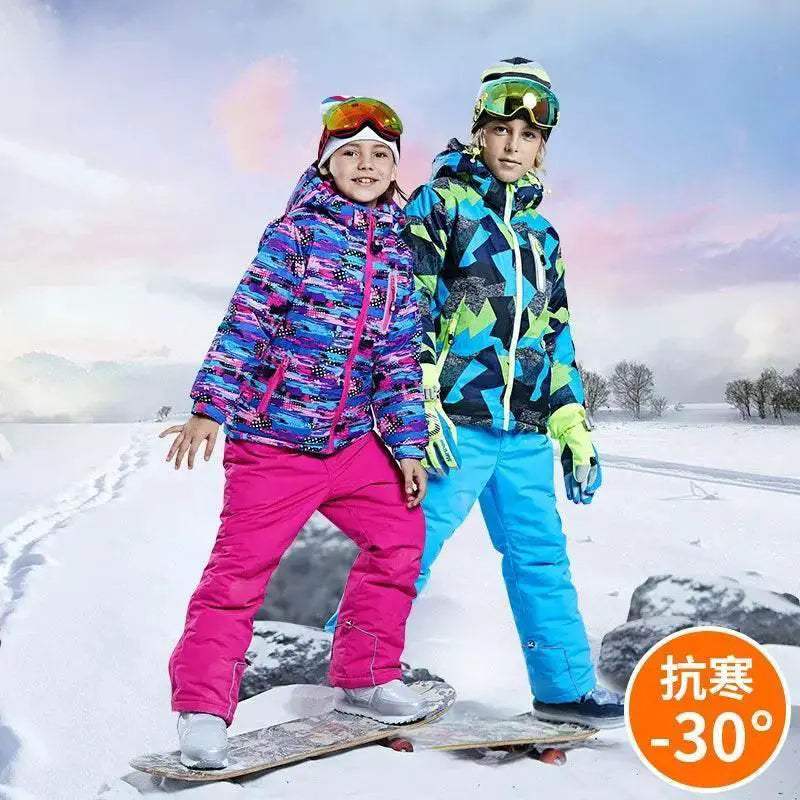 Winter Ski Jacket Waterproof Hooded For Kids Snow Sports - Image 4