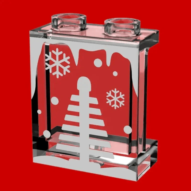 Winter Village Window with Christmas Tree 1x2x2 Panel - B3 Customs - Image 2
