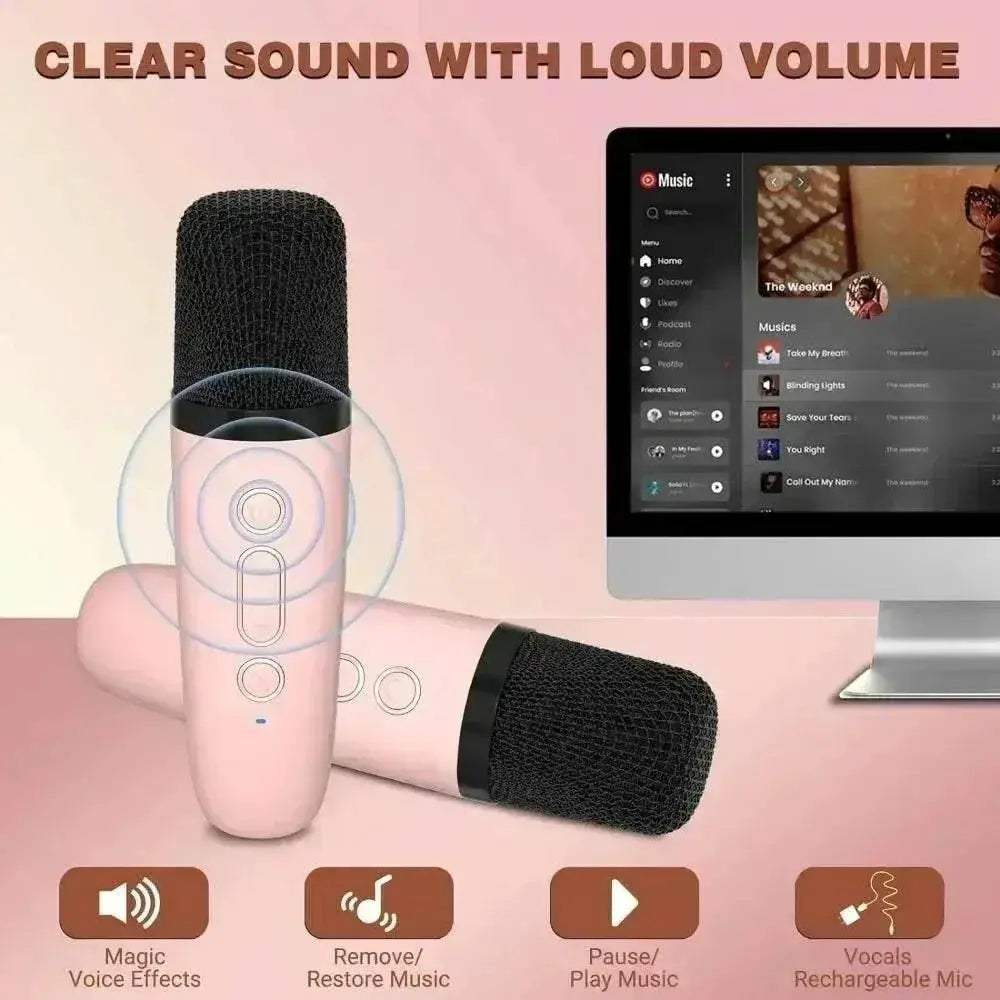 Wireless Dual Microphones Portable Karaoke Machine HomeKTV - Image 11