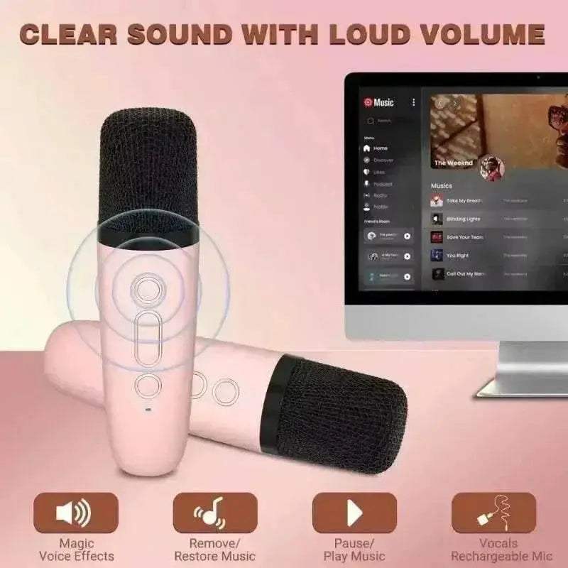 Wireless Dual Microphones Portable Karaoke Machine HomeKTV - Image 4
