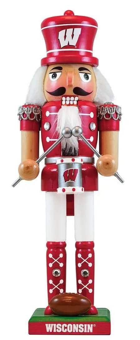 Wisconsin Badgers Nutcracker 12 Inch Hand Crafted Solid Wood