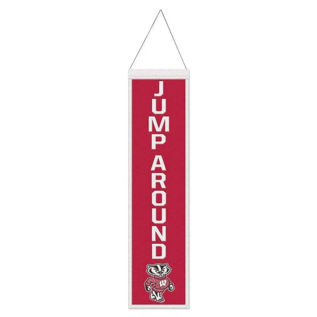 Wisconsin Badgers Wool Banner 8x32 Heritage Slogan Design