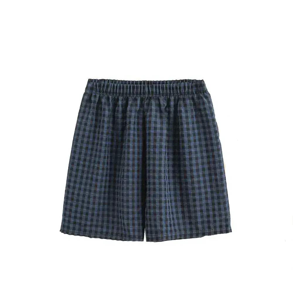 Women Plaid Pajama Shorts High Waisted Sleepwear Summer - Image 13