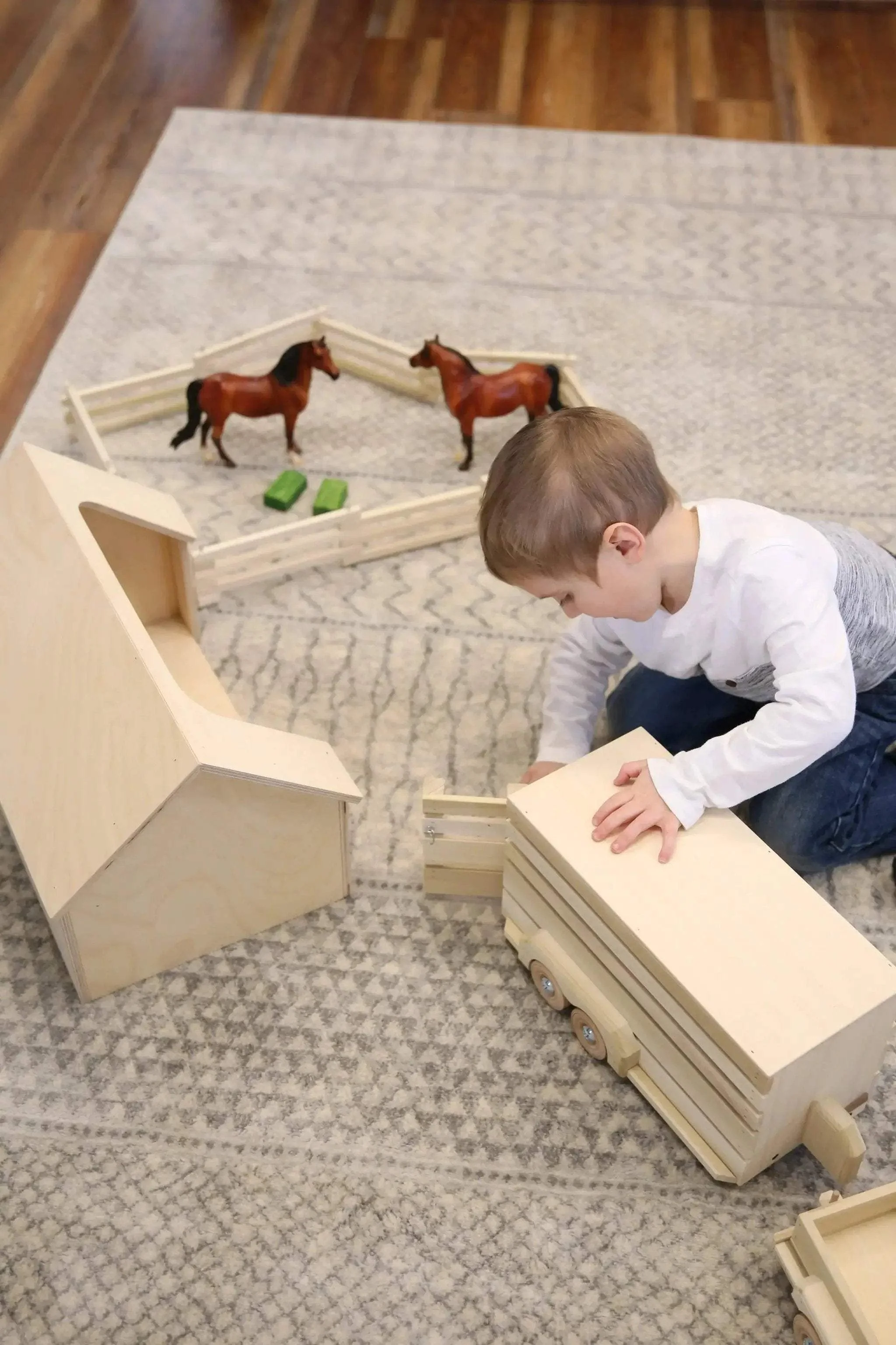 Wooden Amish-Made Ranch Shed Barn Toy, Unfinished Wood - Image 5
