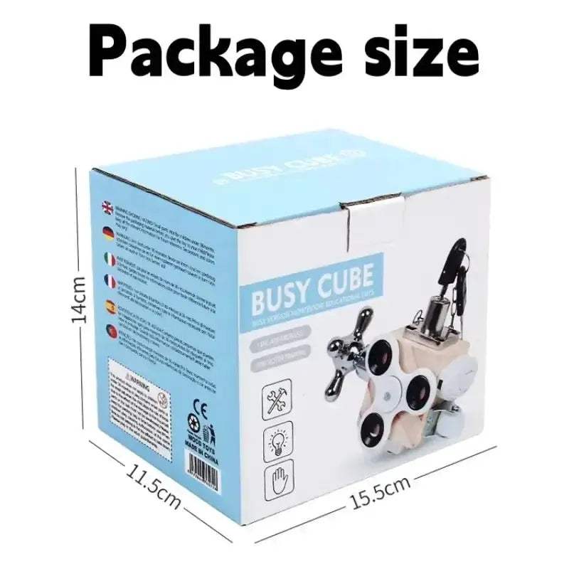 Wooden Busy Cube Fidget Toy For Montessori Learning - Image 3