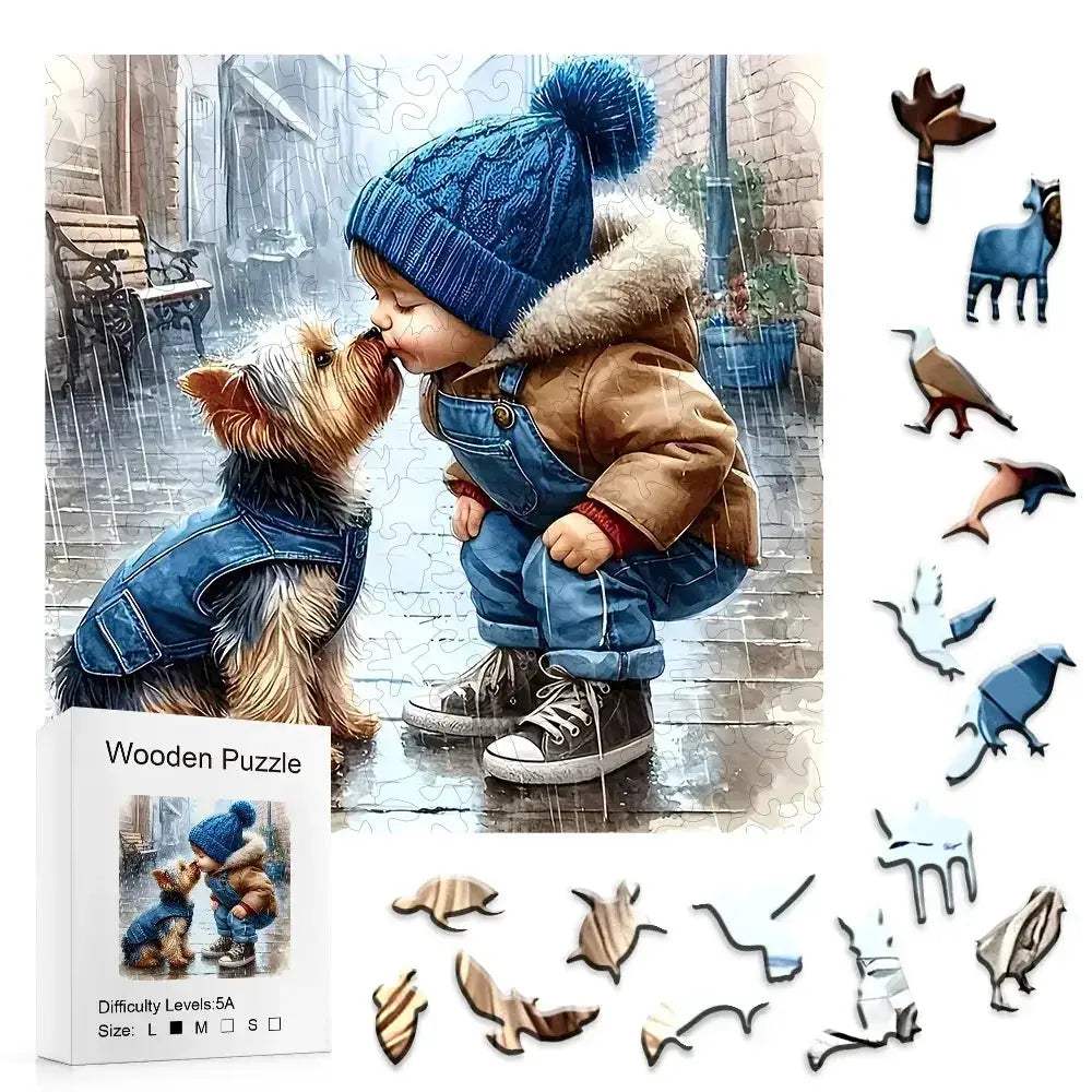 Wooden Cat Jigsaw Puzzle for Stress Relief and Gift
