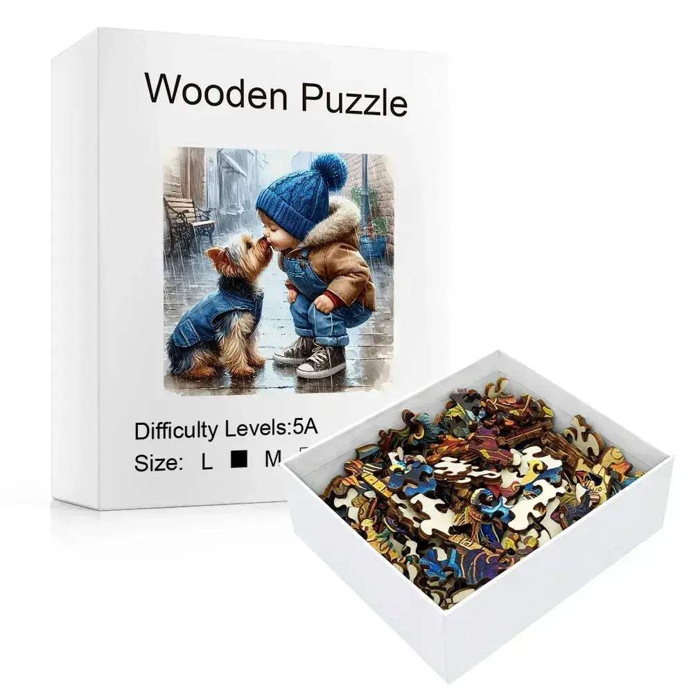 Wooden Cat Jigsaw Puzzle for Stress Relief and Gift - Image 2
