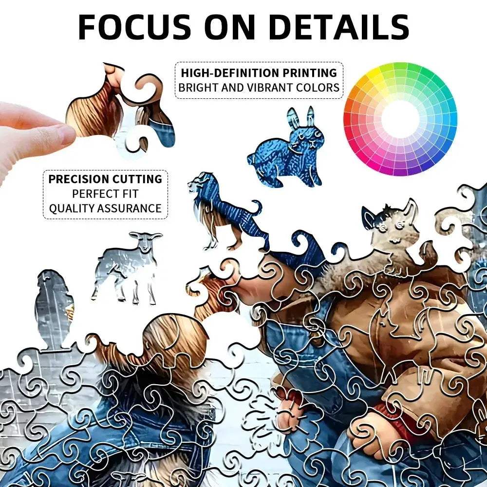 Wooden Cat Jigsaw Puzzle for Stress Relief and Gift - Image 5