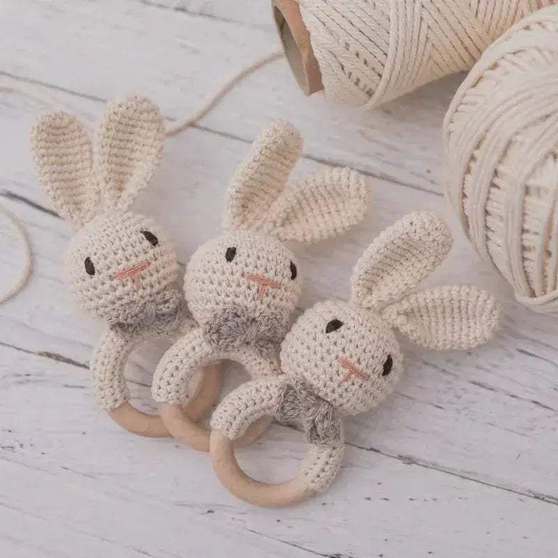 Wooden Crochet Baby Rattle And Teether Toy BPA Free Musical CE Certified For 0 To 36 Months - Image 4