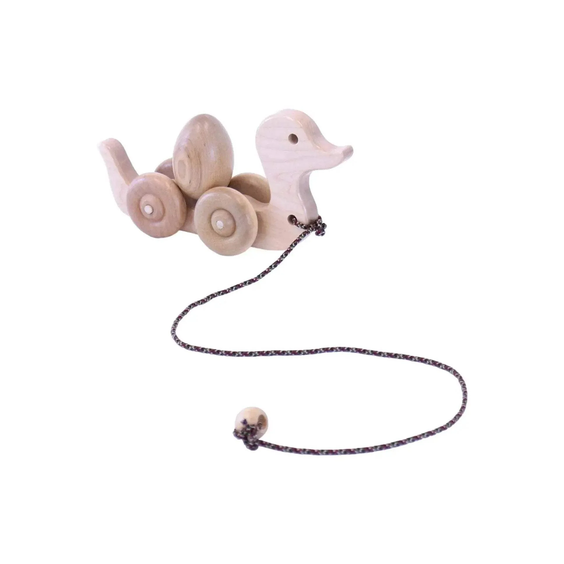 Wooden Duck Pull Toy for Toddlers, Rolling Wheels and Rotating Egg - Image 4