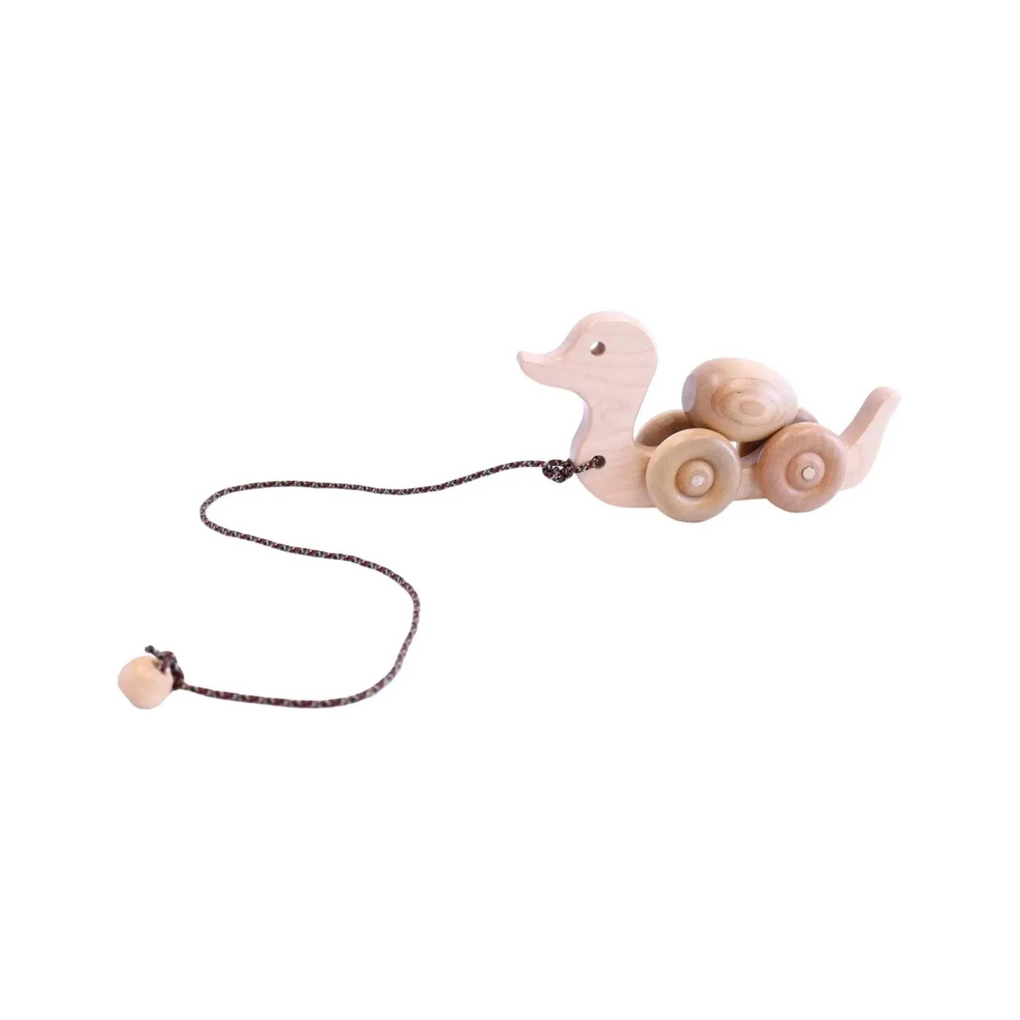 Wooden Duck Pull Toy for Toddlers, Rolling Wheels and Rotating Egg - Image 6