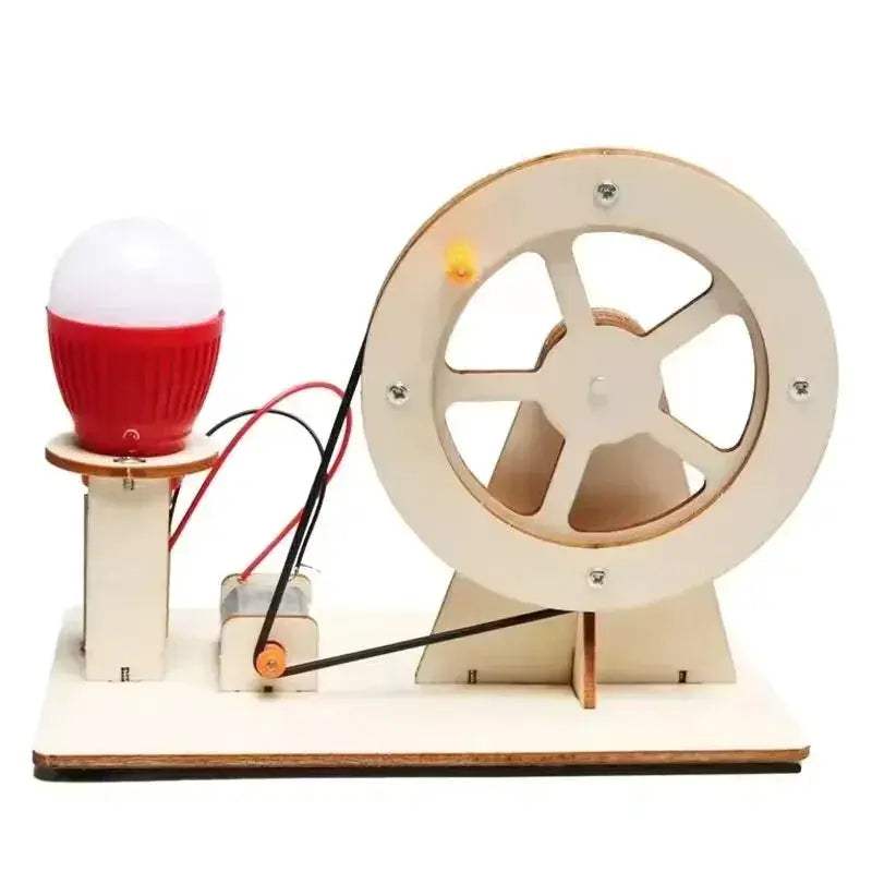 Wooden Hand Crank Generator STEM Toy For Kids Learning Electricity - Image 6