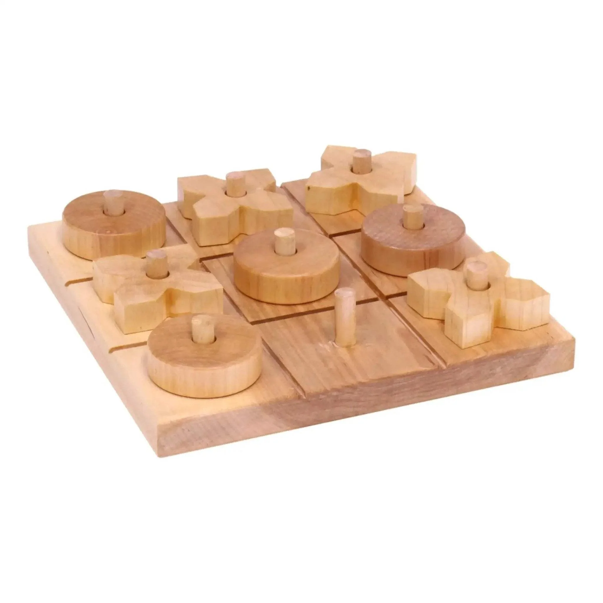 Wooden Tic Tac Toe Game With 8 Wooden X and O Game Pieces, Amish Made - Image 4