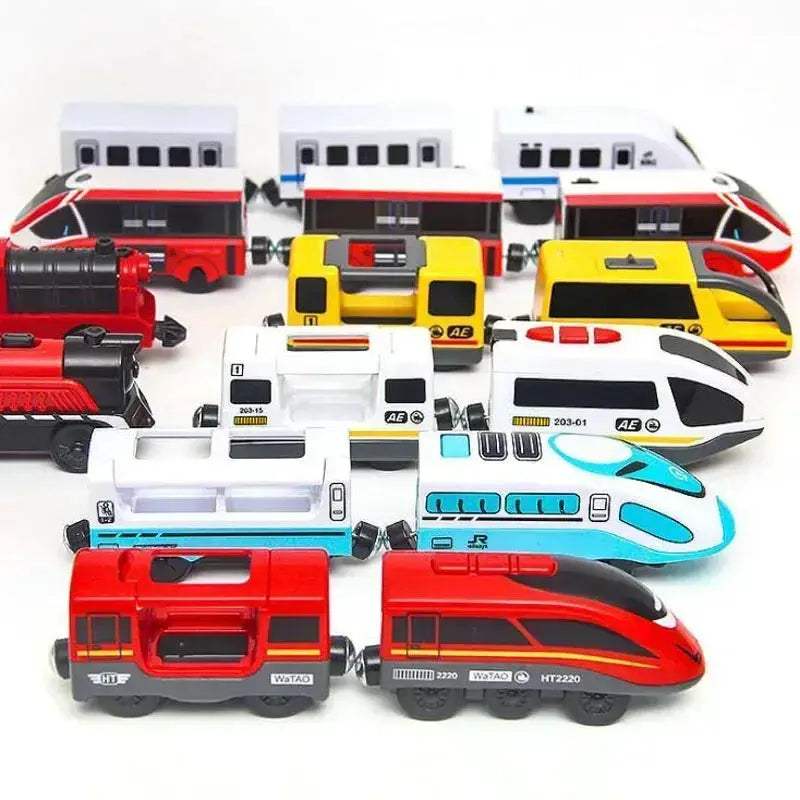 Wooden Train Set With Electric Engine For Kids Gift