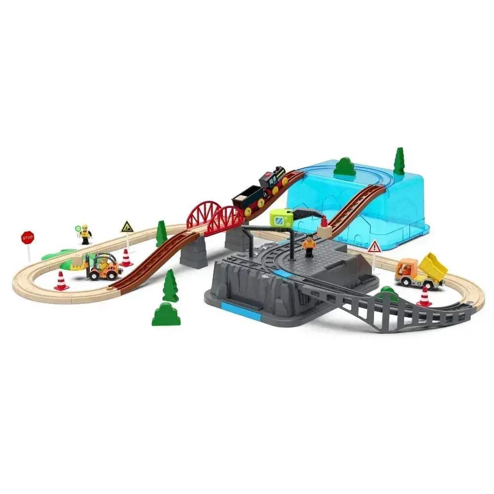 Wooden Train Set With Magnetic Tracks And DIY Build - Image 7