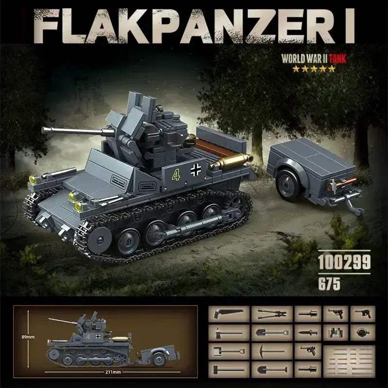 World War II Tank Building Block Set Anti Aircraft