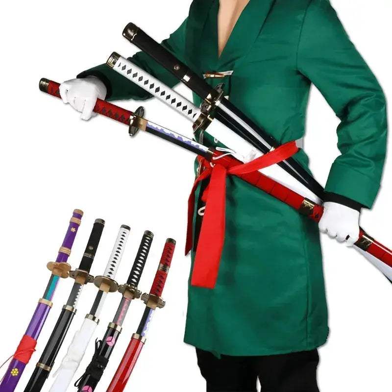 Zoro Swords Set 104cm Handmade Katana Anime Cosplay Free Belt