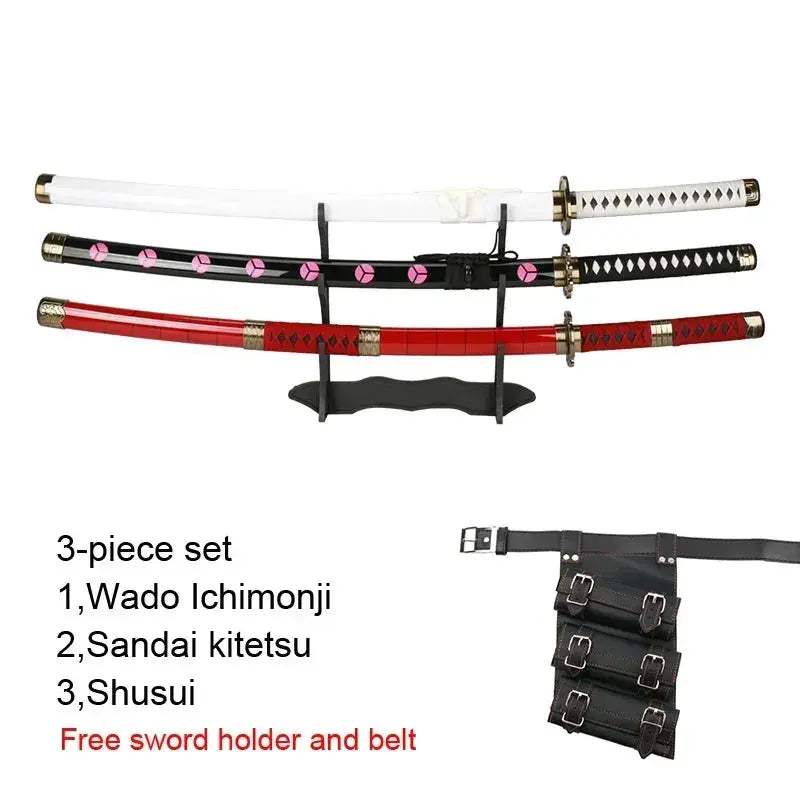 Zoro Swords Set 104cm Handmade Katana Anime Cosplay Free Belt - Image 9