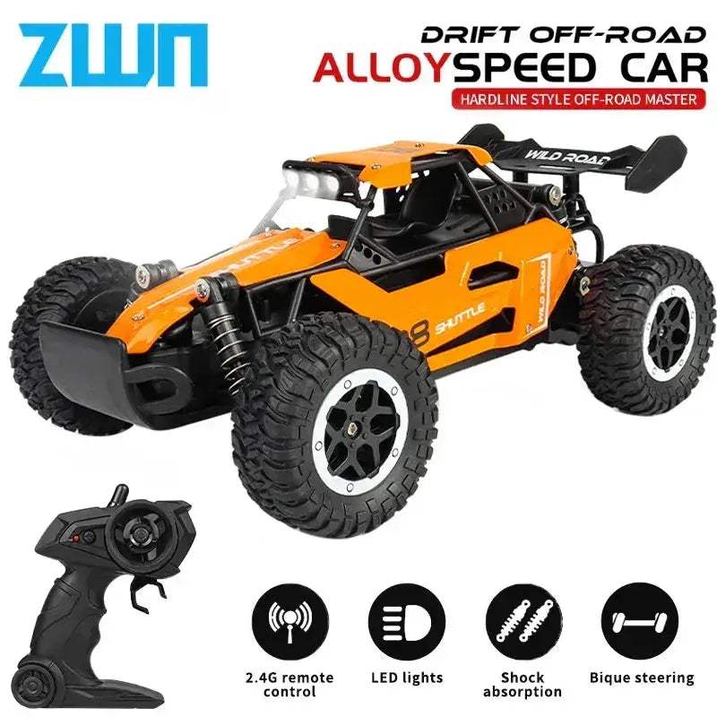 Off-Road RC Car With LED Lights 2WD Remote-Control Outdoors